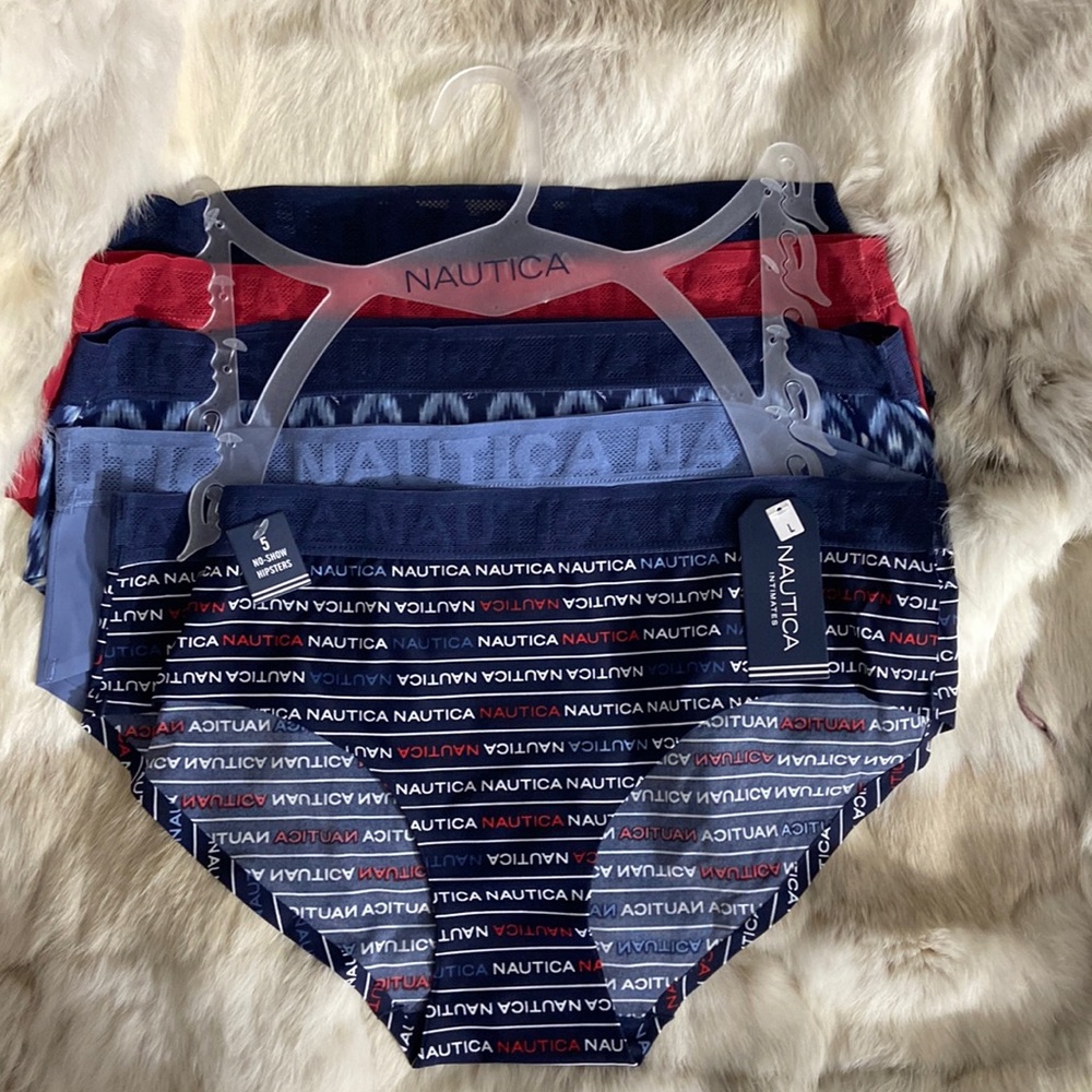 NAUTICA 5 Pack No Show Hipsters NWT large